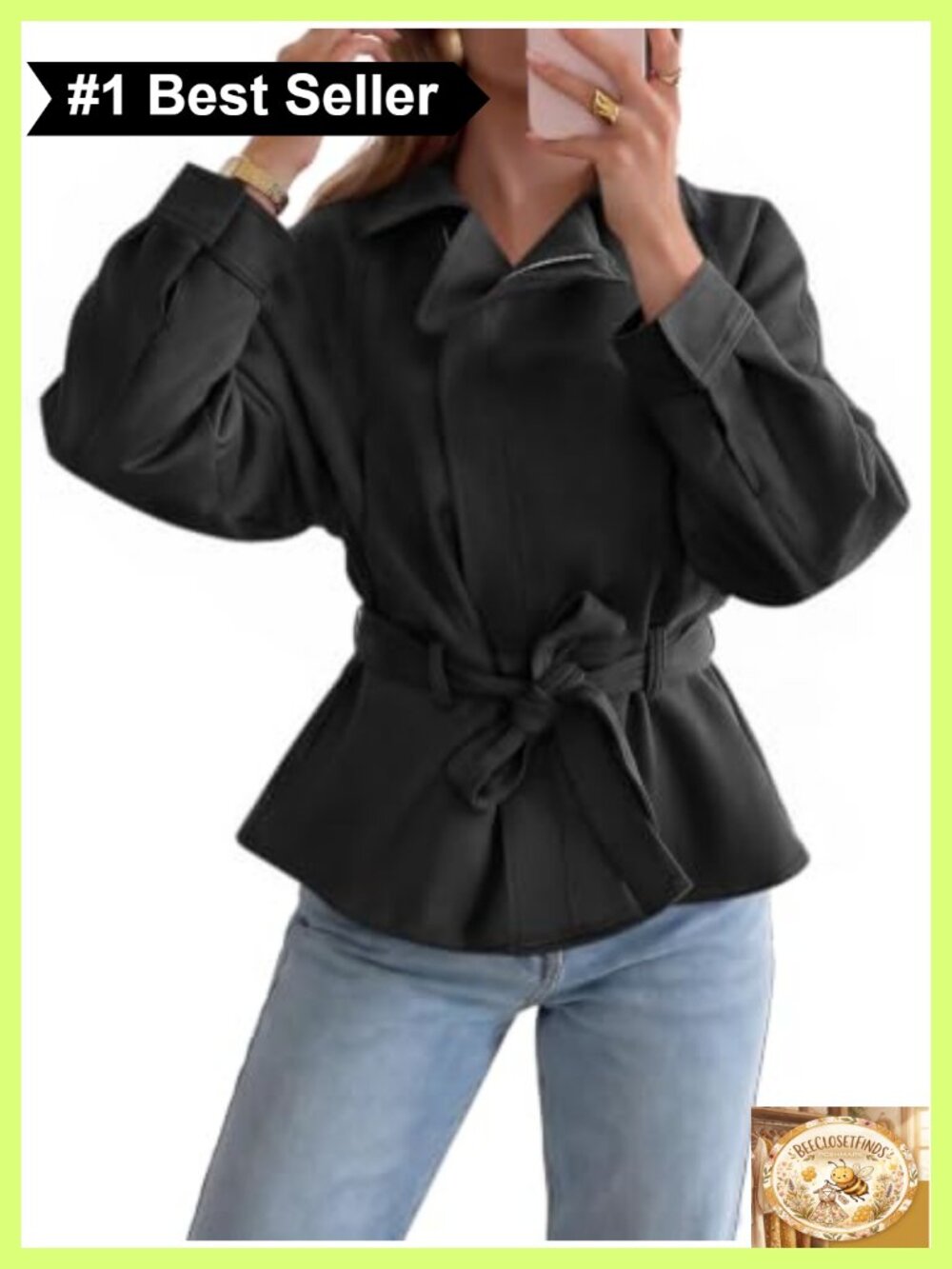 Faux Suede Cropped Moto Jacket Zip Up Lapel Belted Biker Coat
